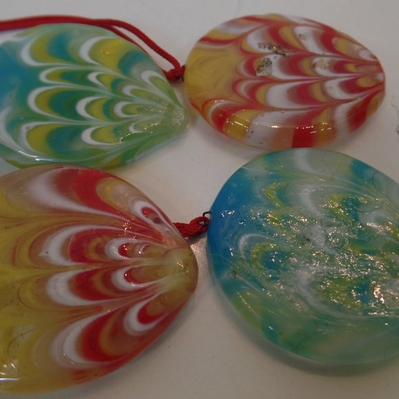 Jewelry 4 Piece Set Of Unusual Glass Ornaments Diy Project Into Necklace Charms Or Poshmark